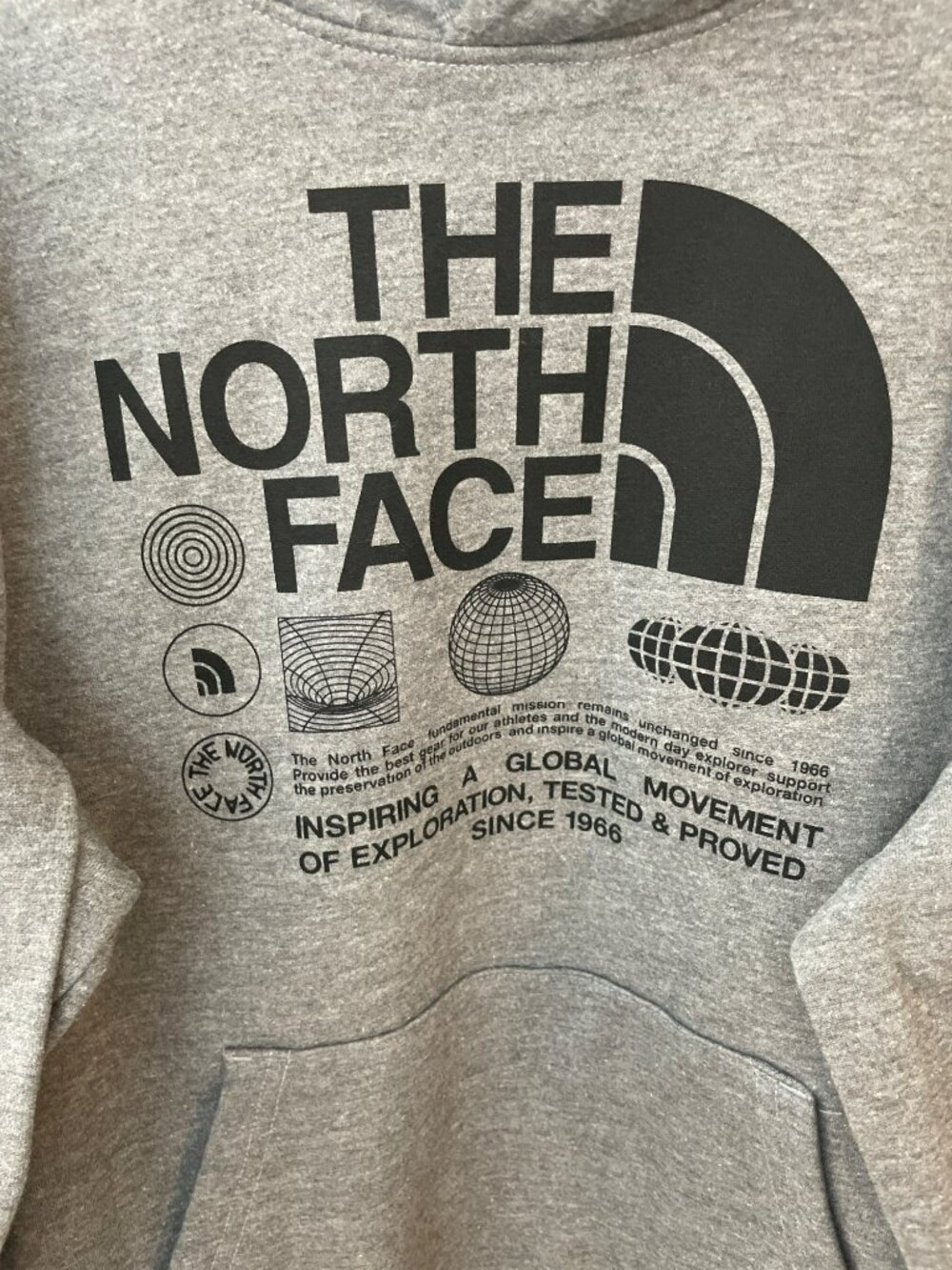 North Face Hoodie Grey Pullover Immersed Outdoors Graphic Men's Sz M MSRP$60 NWT - Picture 2 of 9